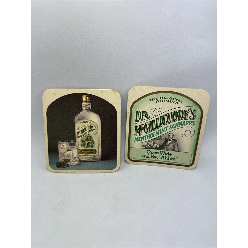 Dr. Mc Gillicuddy's Mentholmint Schnapps CardBoard Coaster Set‎ of 4  Barware